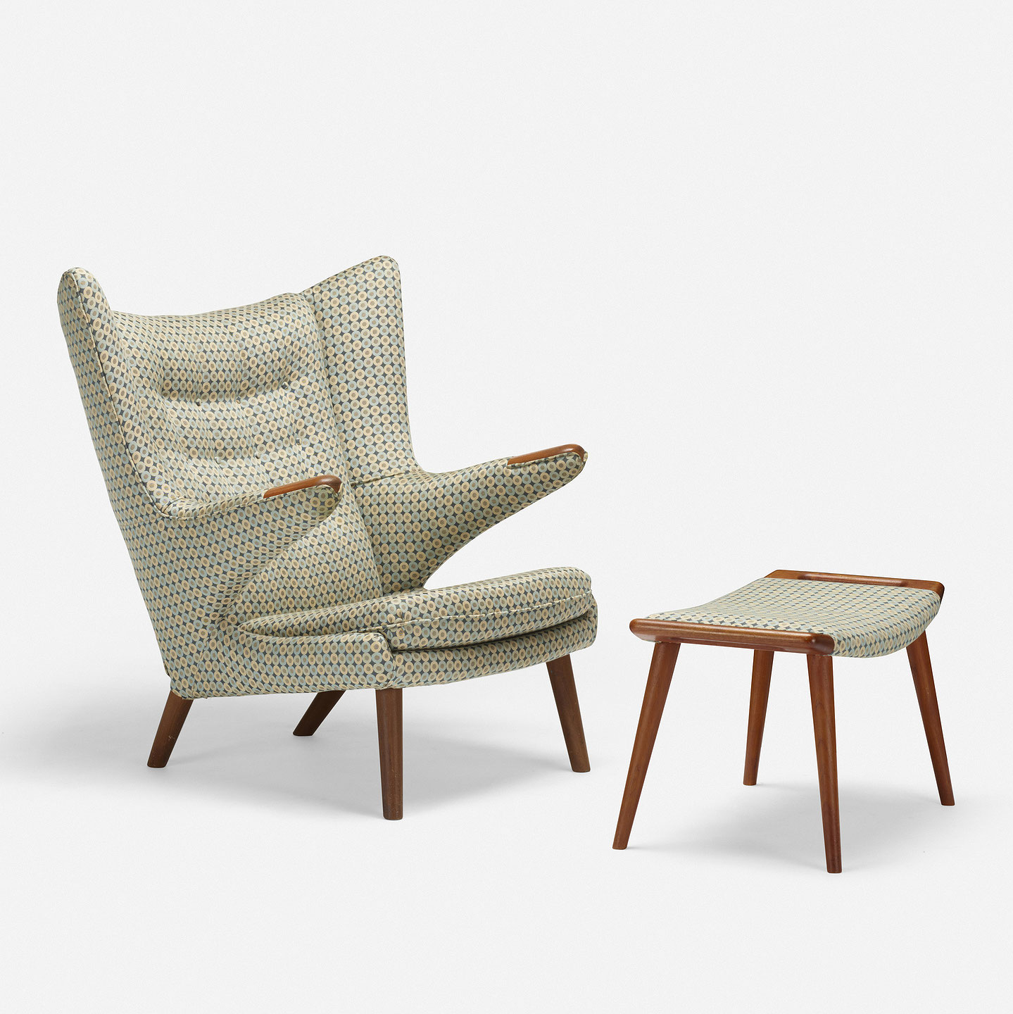 Hans wegner papa bear sale chair and ottoman